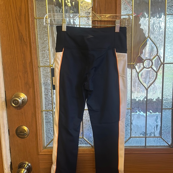 Brooks Women's Greenlight Running Capri Tights: BLUE/WHITE: NWT: SZ XS - Picture 5 of 6